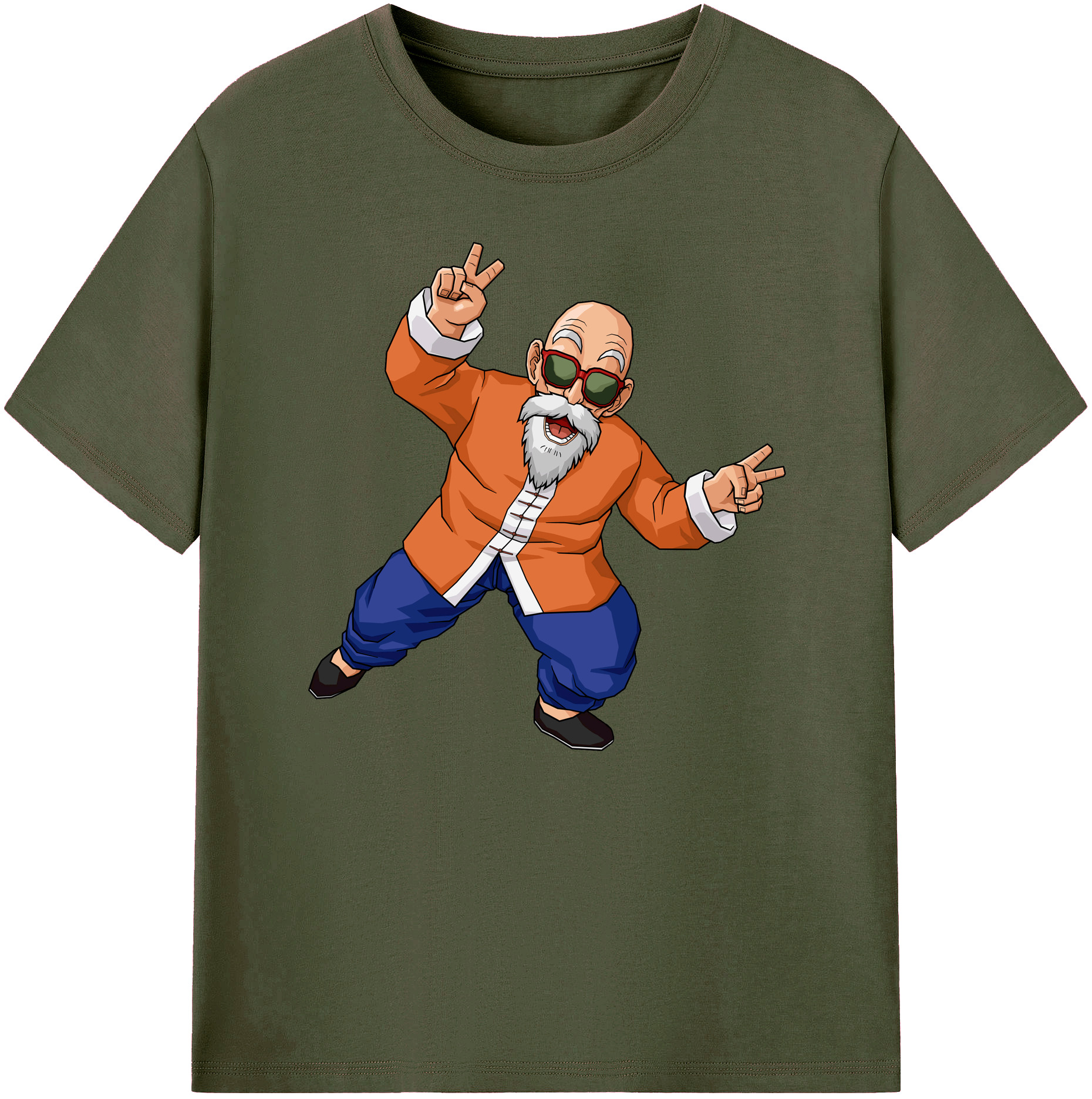 （画像用） ドラゴンボール 亀仙人（かめせんにん） DRAGON BALL Master Roshi Kame Sennin 綿100％ メンズ半袖Tシャツ｜肌触りやわらか＆通気性